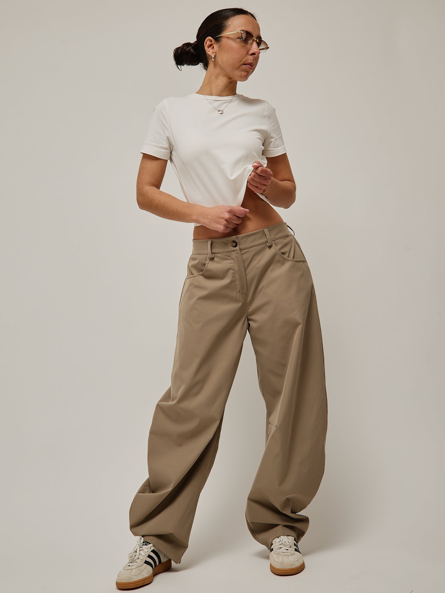 Calças Balloon Taupe