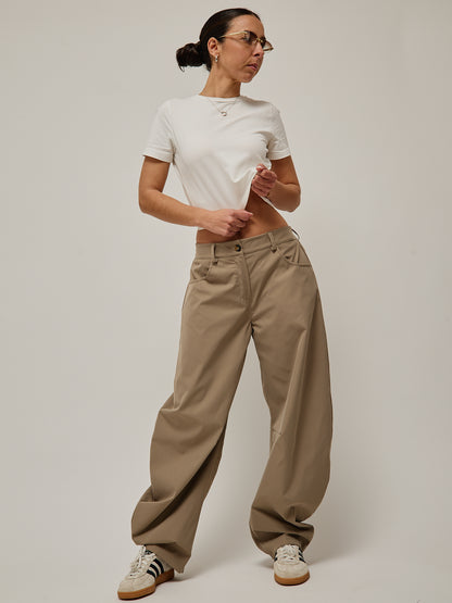 Calças Balloon Taupe