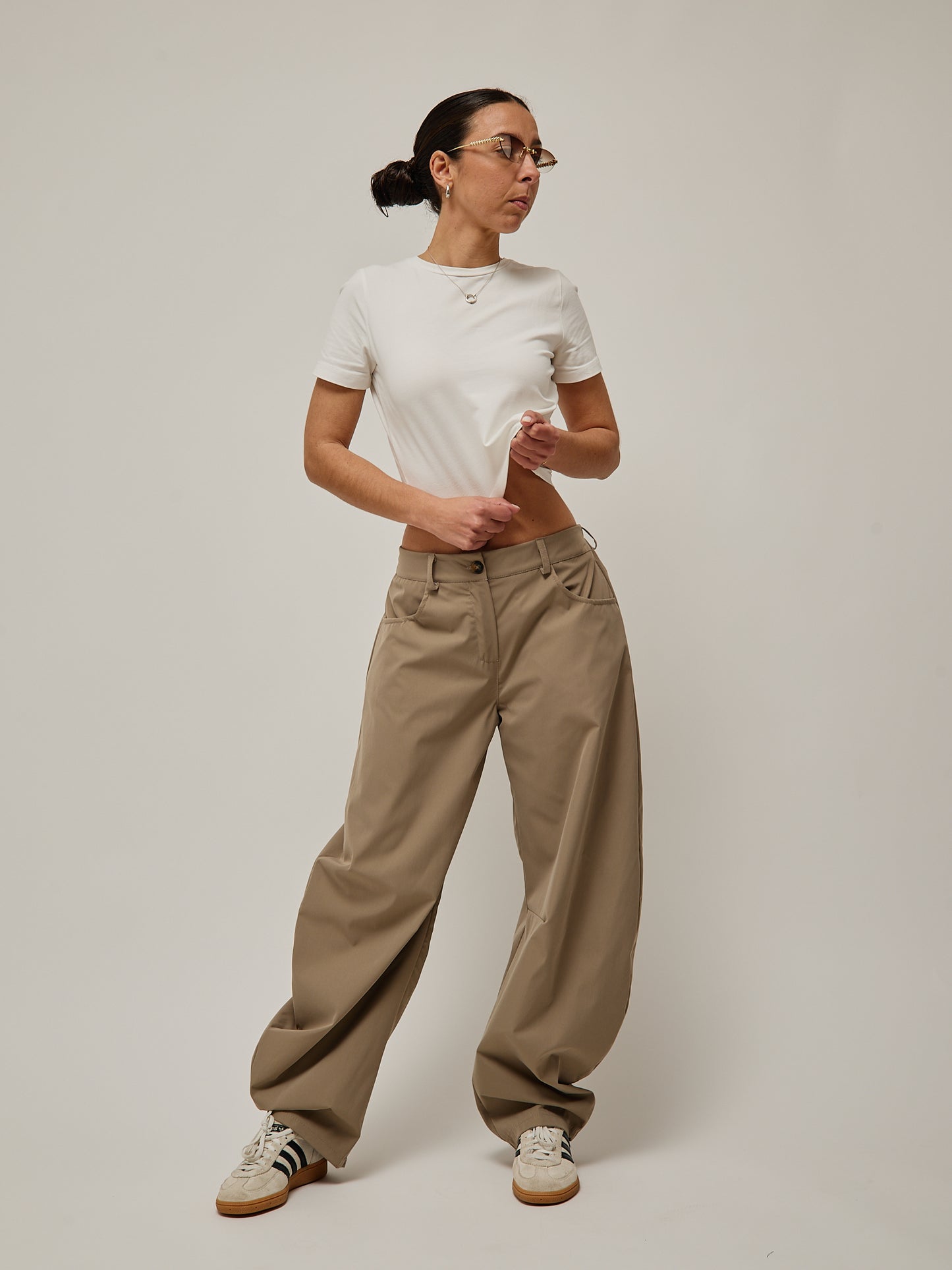 Calças Balloon Taupe