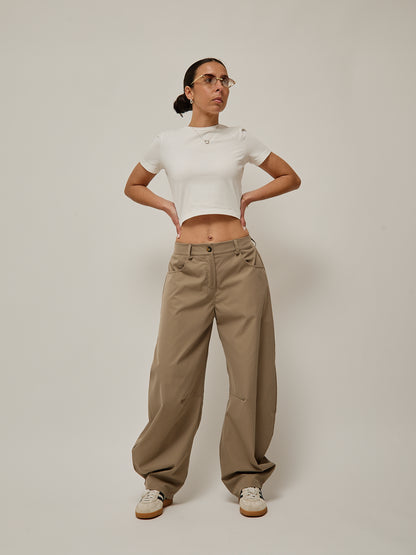 Calças Balloon Taupe