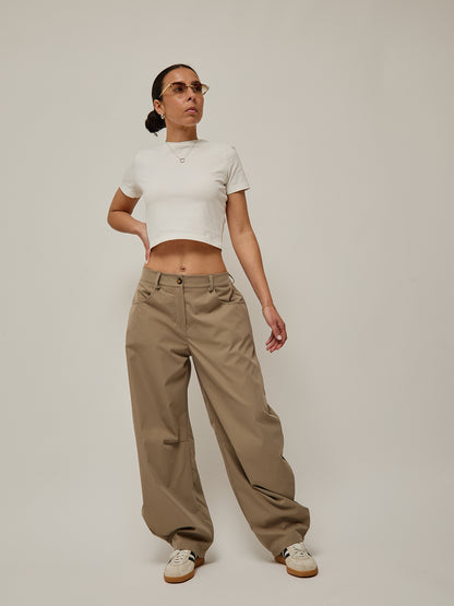 Calças Balloon Taupe