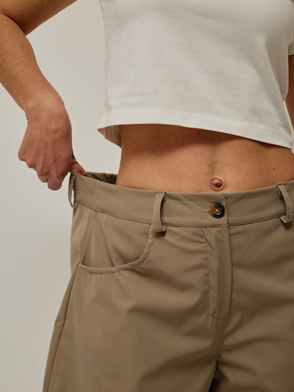 Calças Balloon Taupe