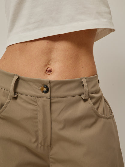 Calças Balloon Taupe