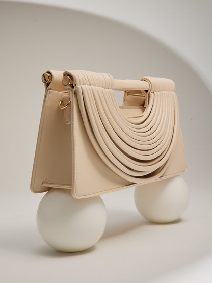 Mala Clutch Estruturada Creme