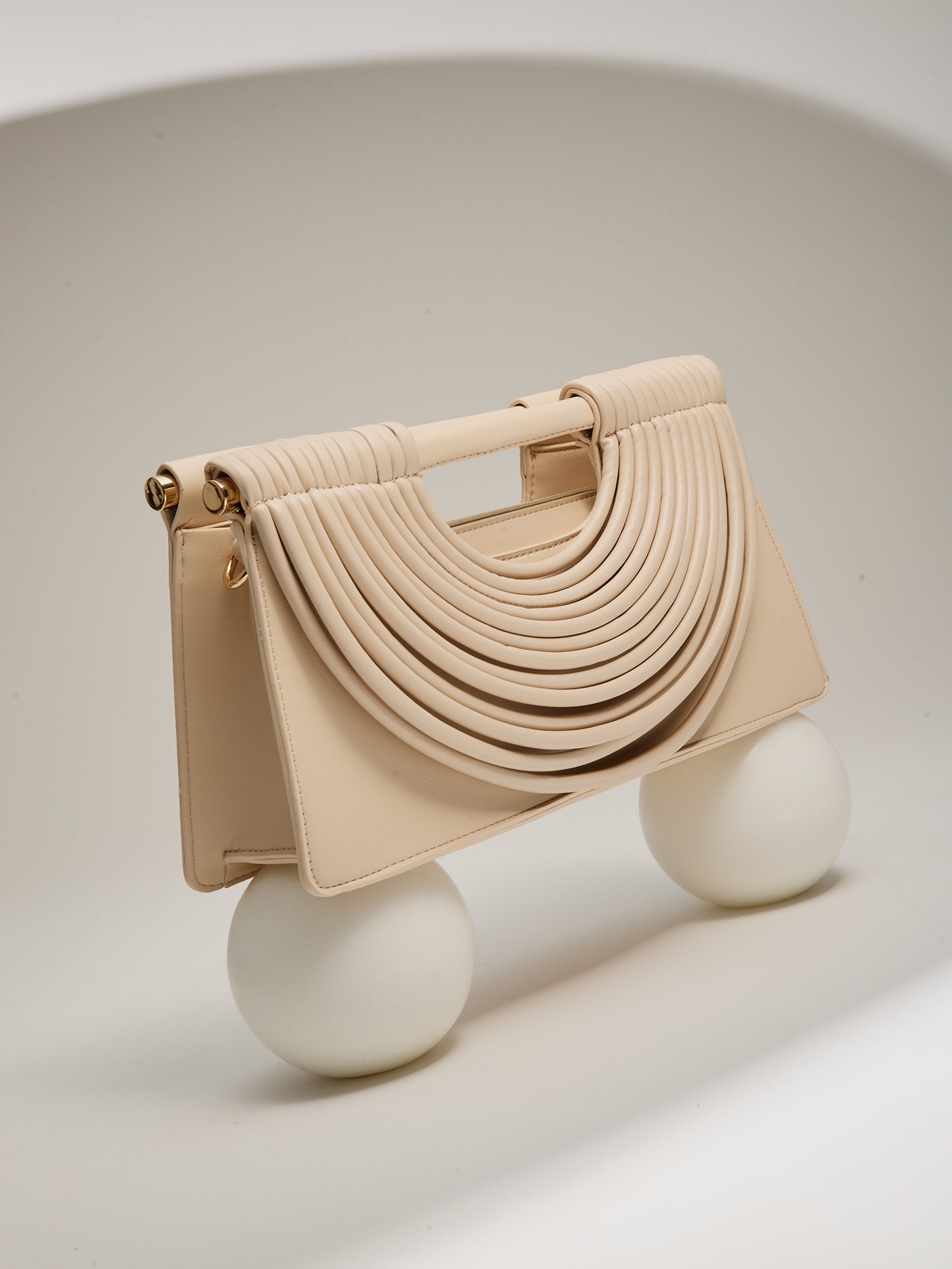 Mala Clutch Estruturada Creme