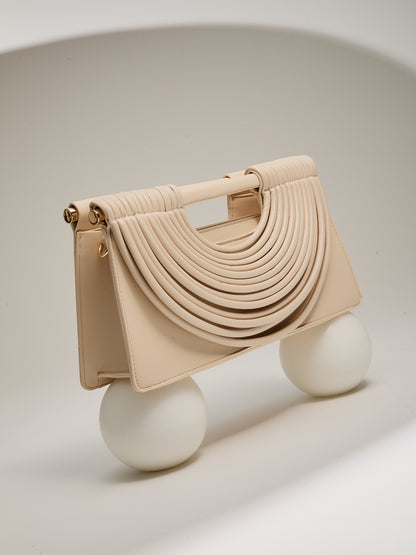 Mala Clutch Estruturada Creme