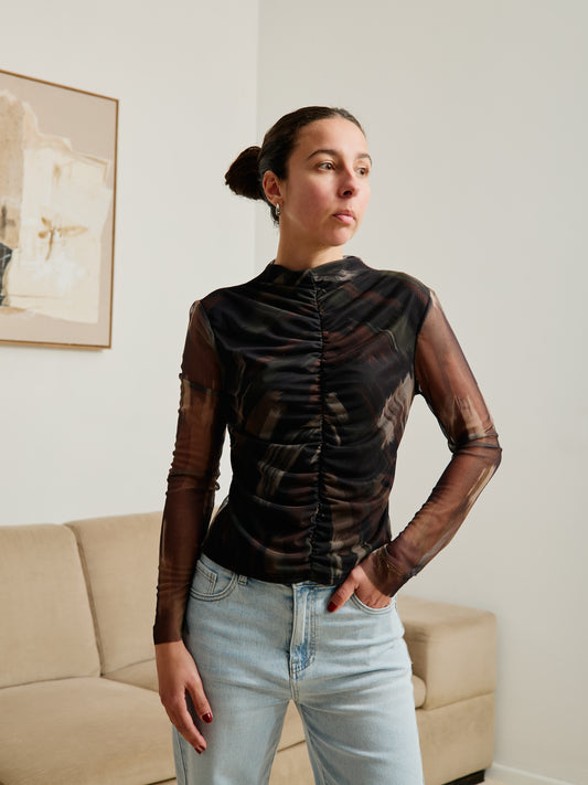 Camisola Transparência Costas Degradê