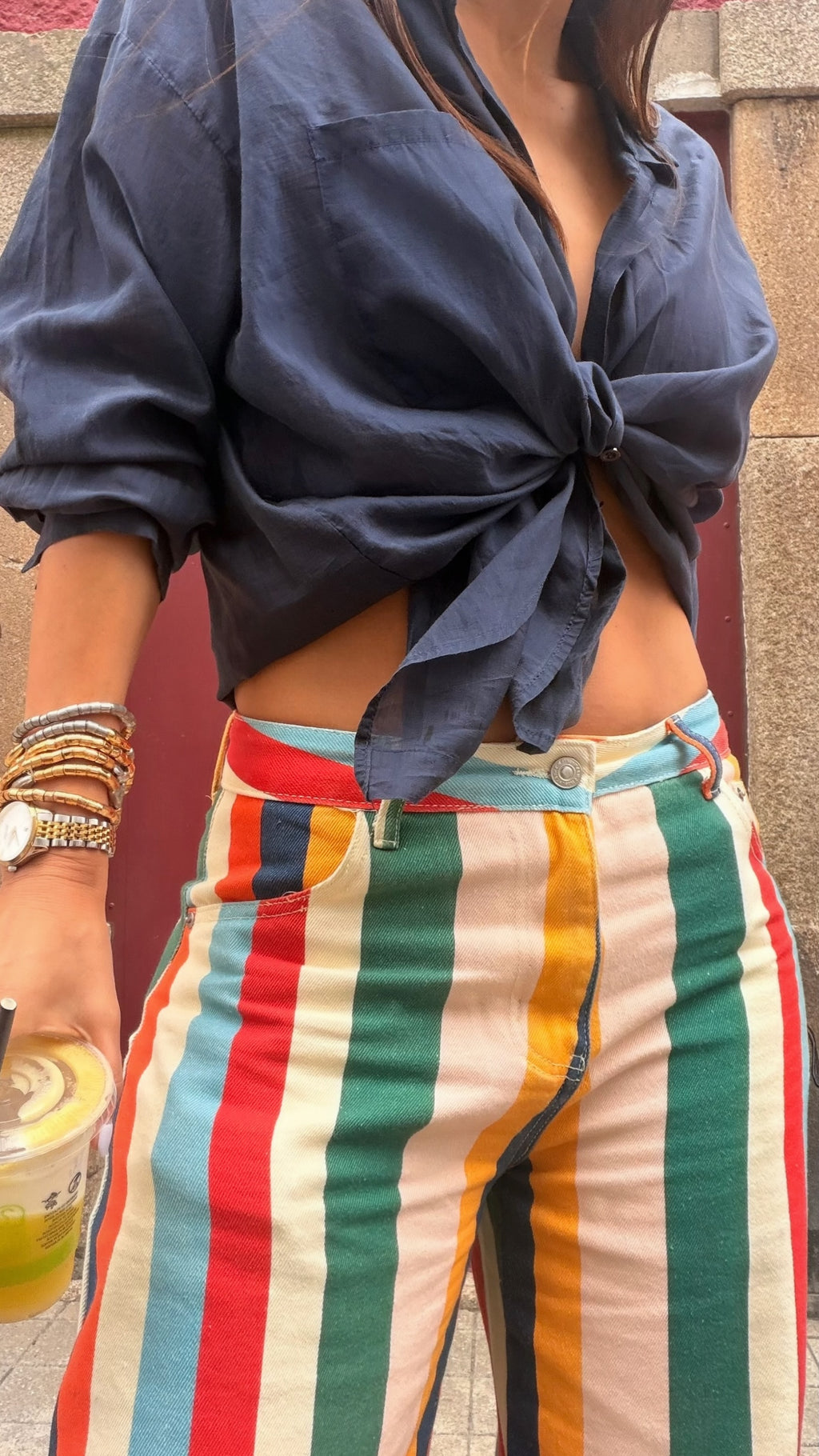 Striped jeans