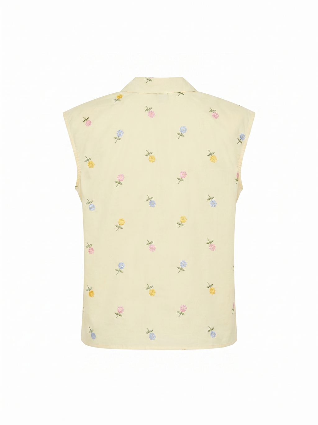 Camisa Yellow Butter Flores Costuradas