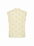 Camisa Yellow Butter Flores Costuradas