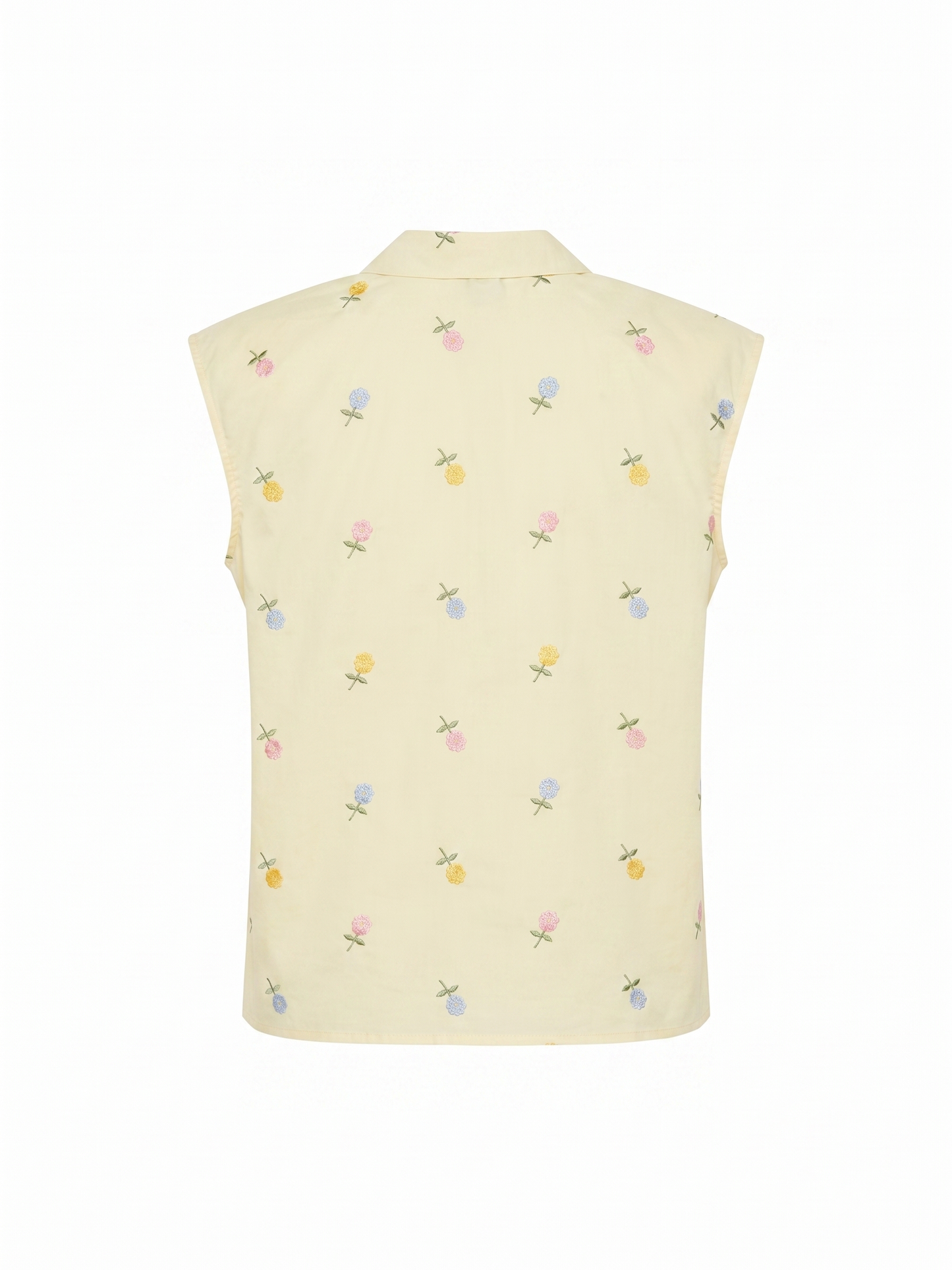 Camisa Yellow Butter Flores Costuradas