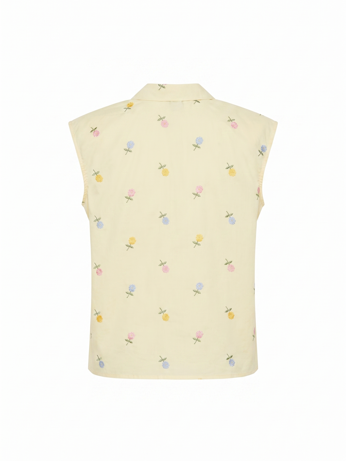 Camisa Yellow Butter Flores Costuradas