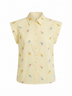 Camisa Yellow Butter Flores Costuradas