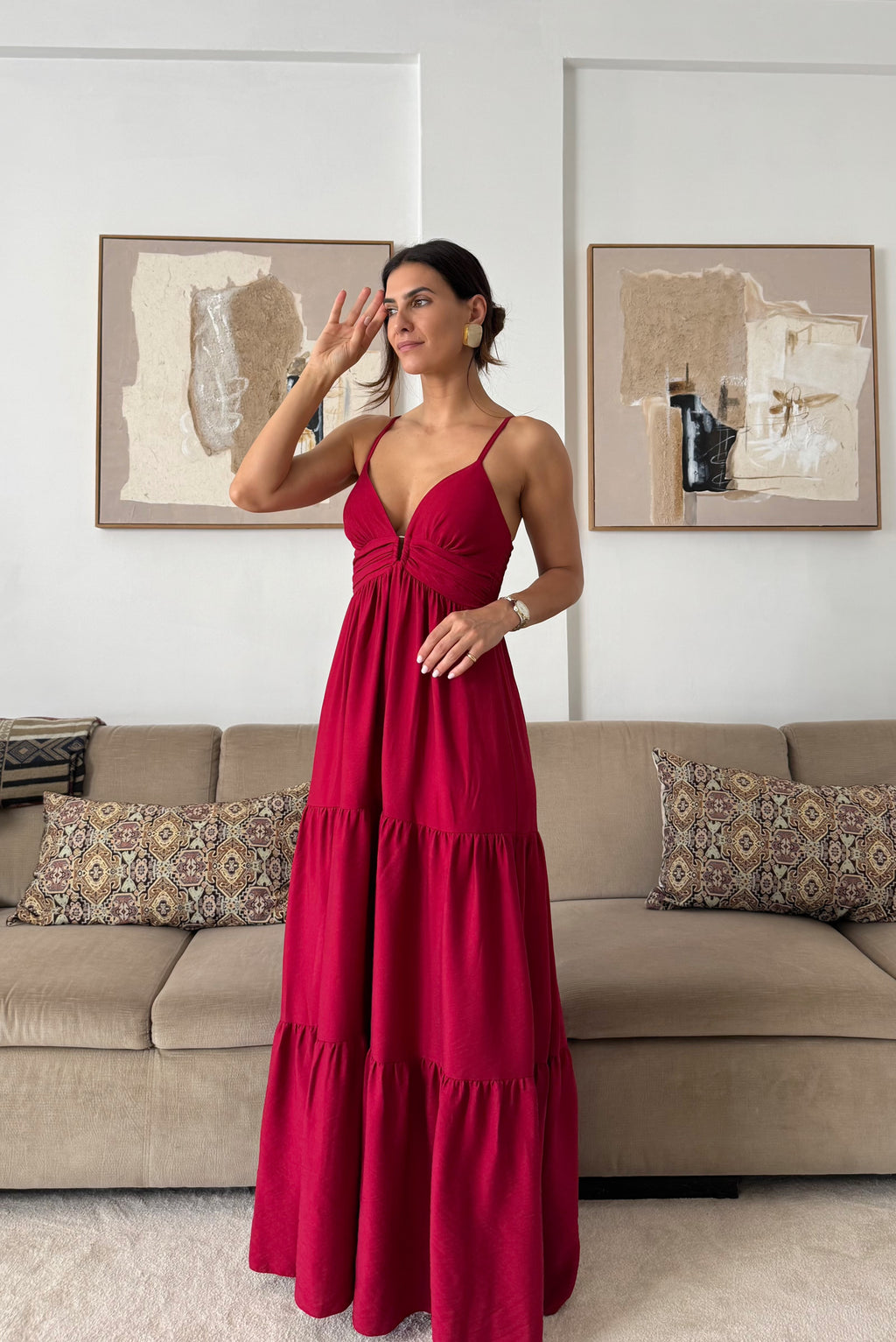 Vestido Moretti Bordô