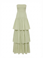 Vestido Folhos Verde