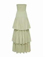 Vestido Folhos Verde