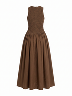 Chocolate Brown Halter Neck Dress