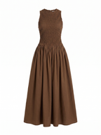 Chocolate Brown Halter Neck Dress