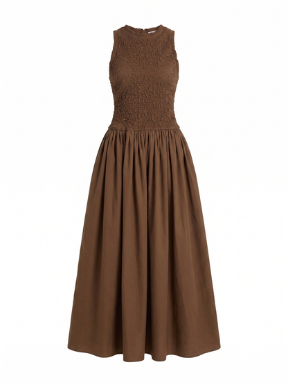 Vestido Castanho Chocolate Decote Halter