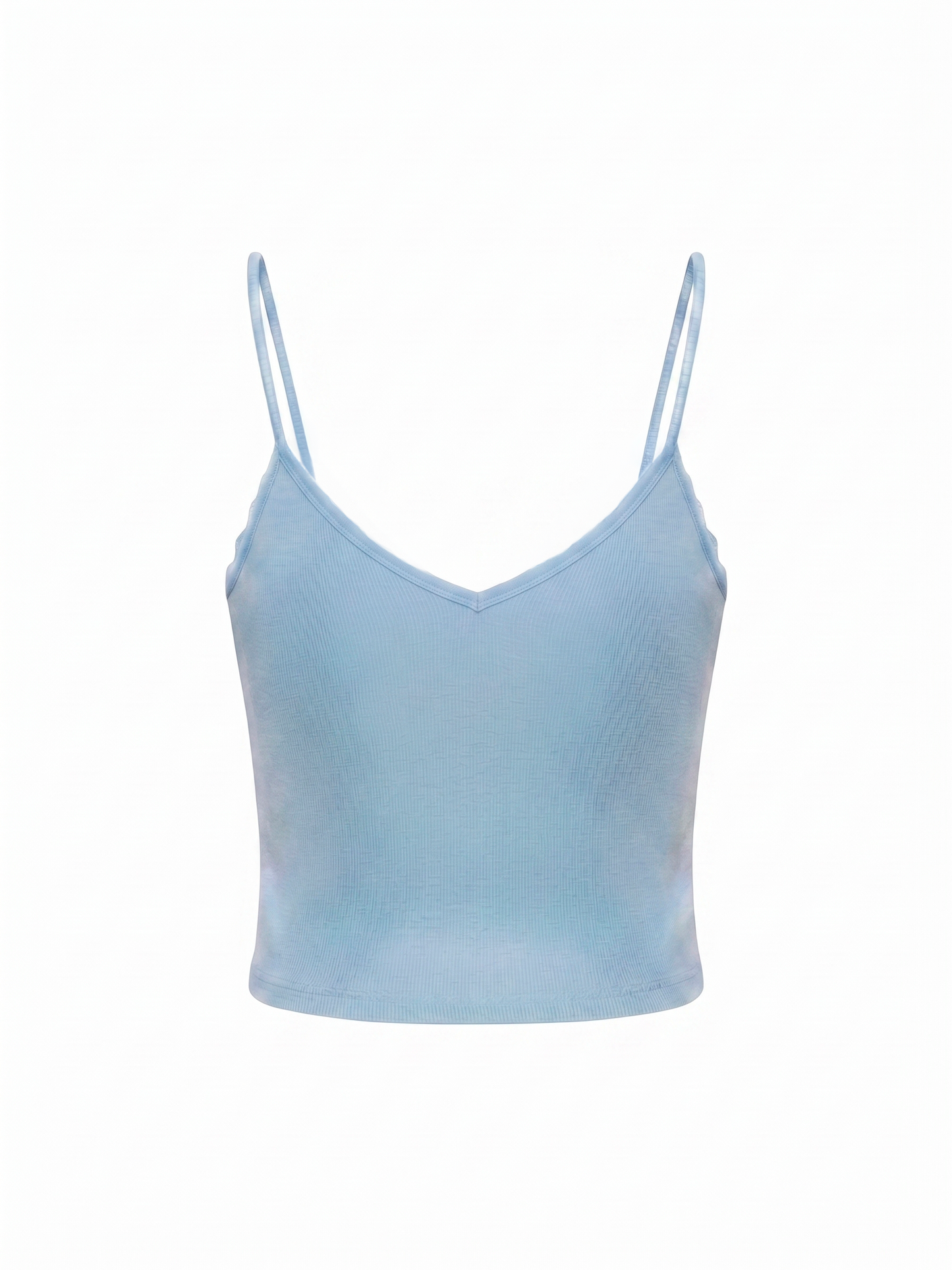Top color azzurro pastello con dettagli in pizzo