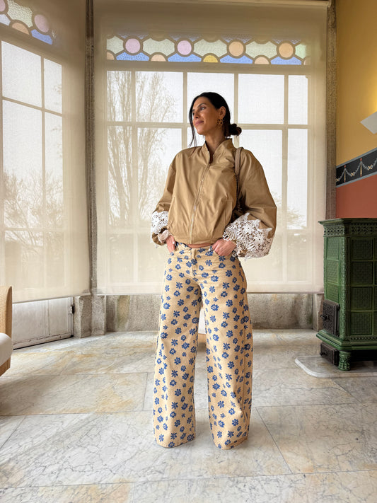 Blusão Camel Detalhe Punho