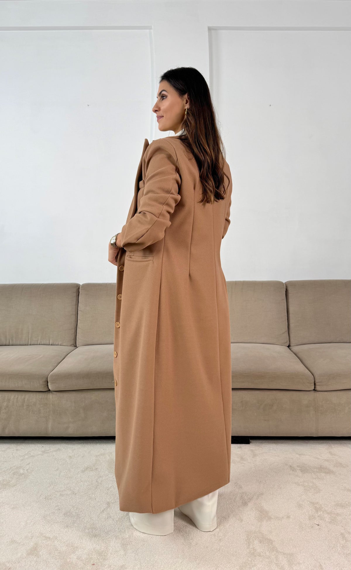 Sobretudo Cintado Camel