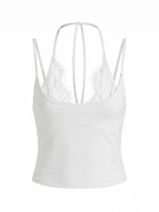 White Lace Detail Top
