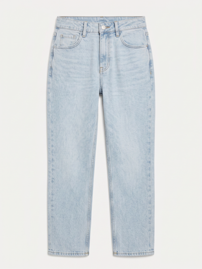 Jean coupe mom en denim clair