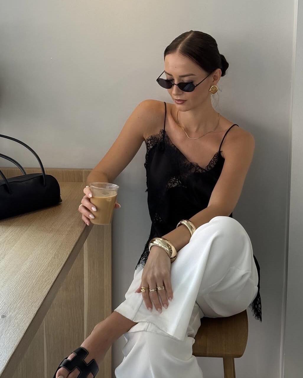 Top Estilo Lingerie Renda Preto
