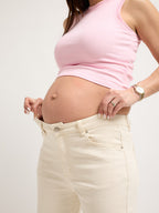 Calças Mom Fit Bege