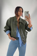 Giacca Motard Ecopele Verde