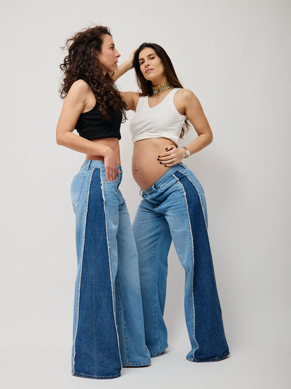Jeans Wide Leg Detalhe Lateral