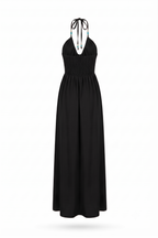Schwarzes Kleid mit Ausschnitt