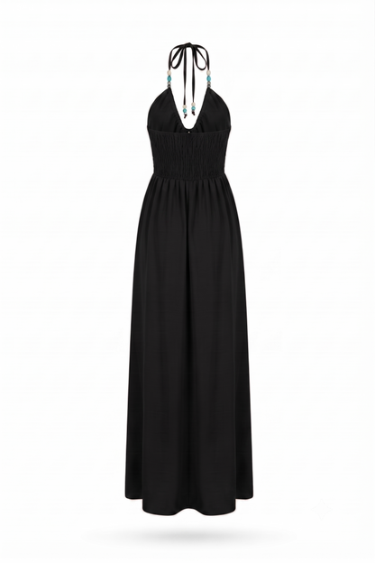 Vestido Decote Recortado Preto