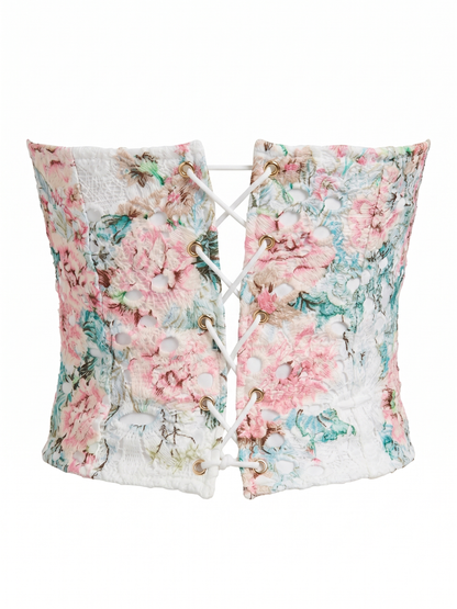 Gorset z koronki broderie