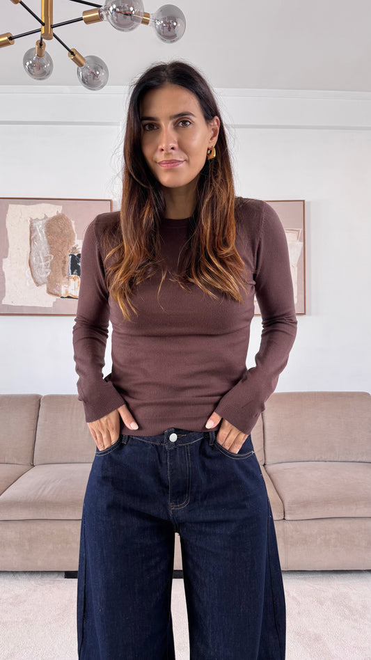 Soft Brown Knit Sweater
