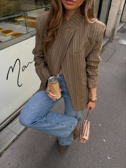 Blazer Assimétrico Xadrez