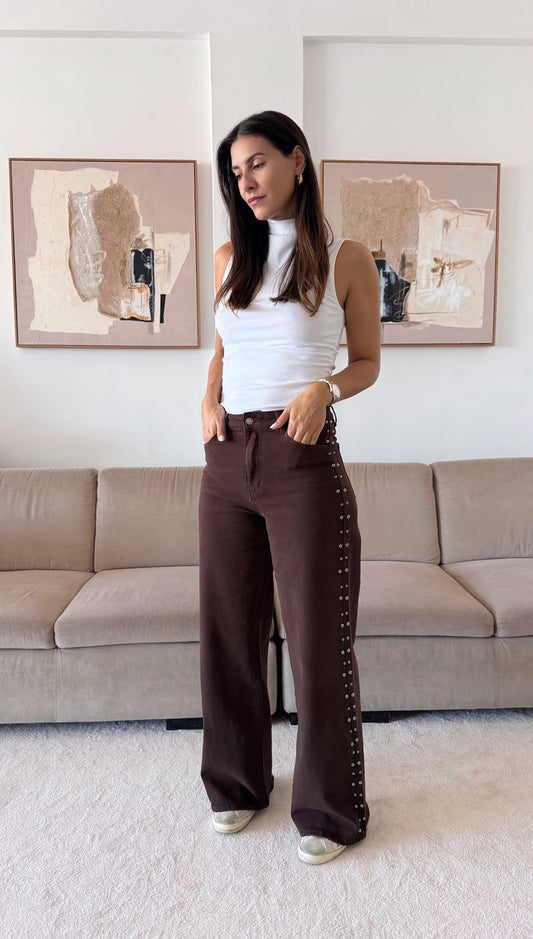 Brown Studded Trousers
