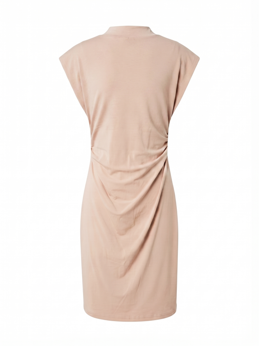 Vestido Detalhe Repuxado Bege