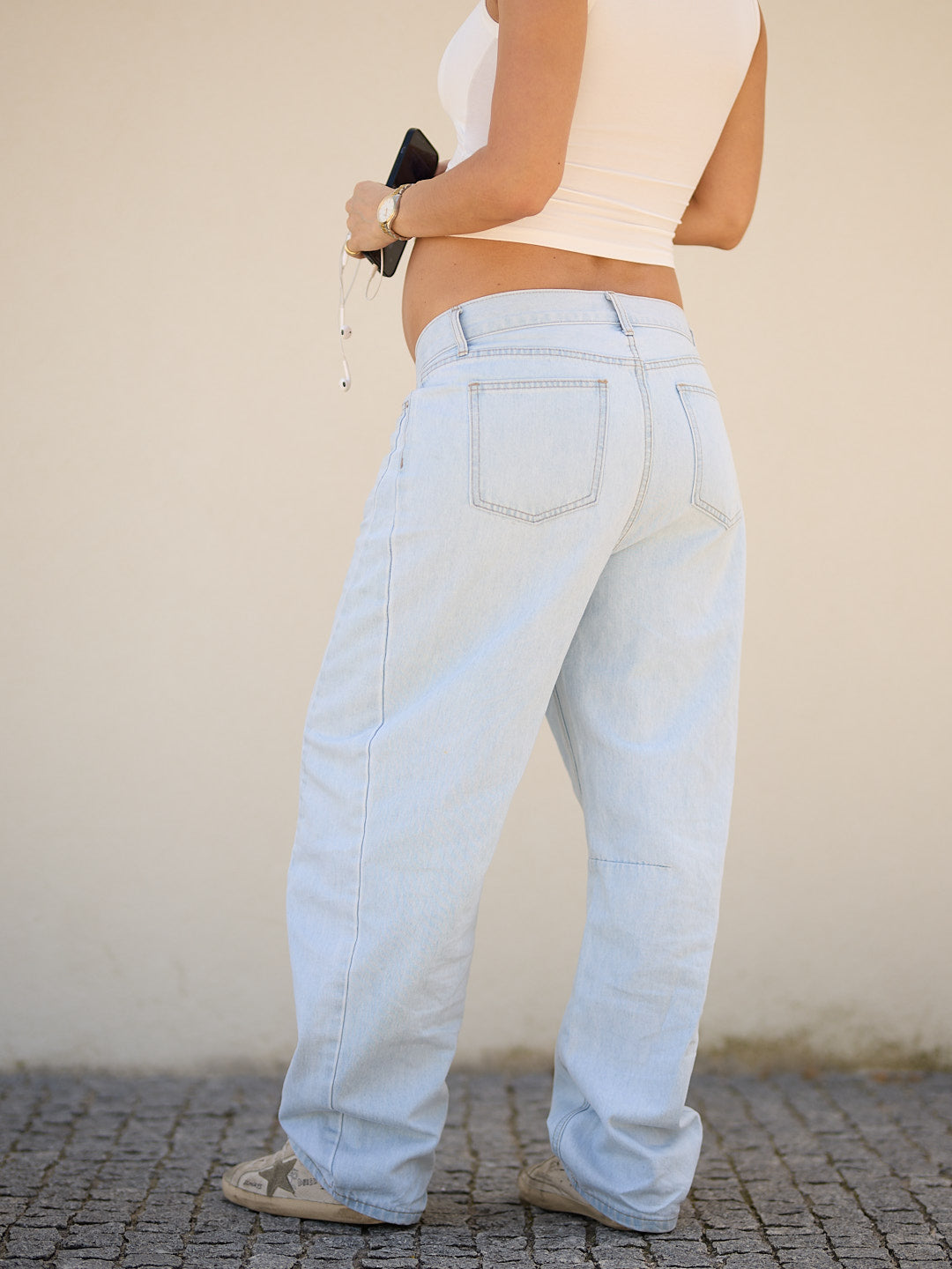 Calças Balloon Denim Clara