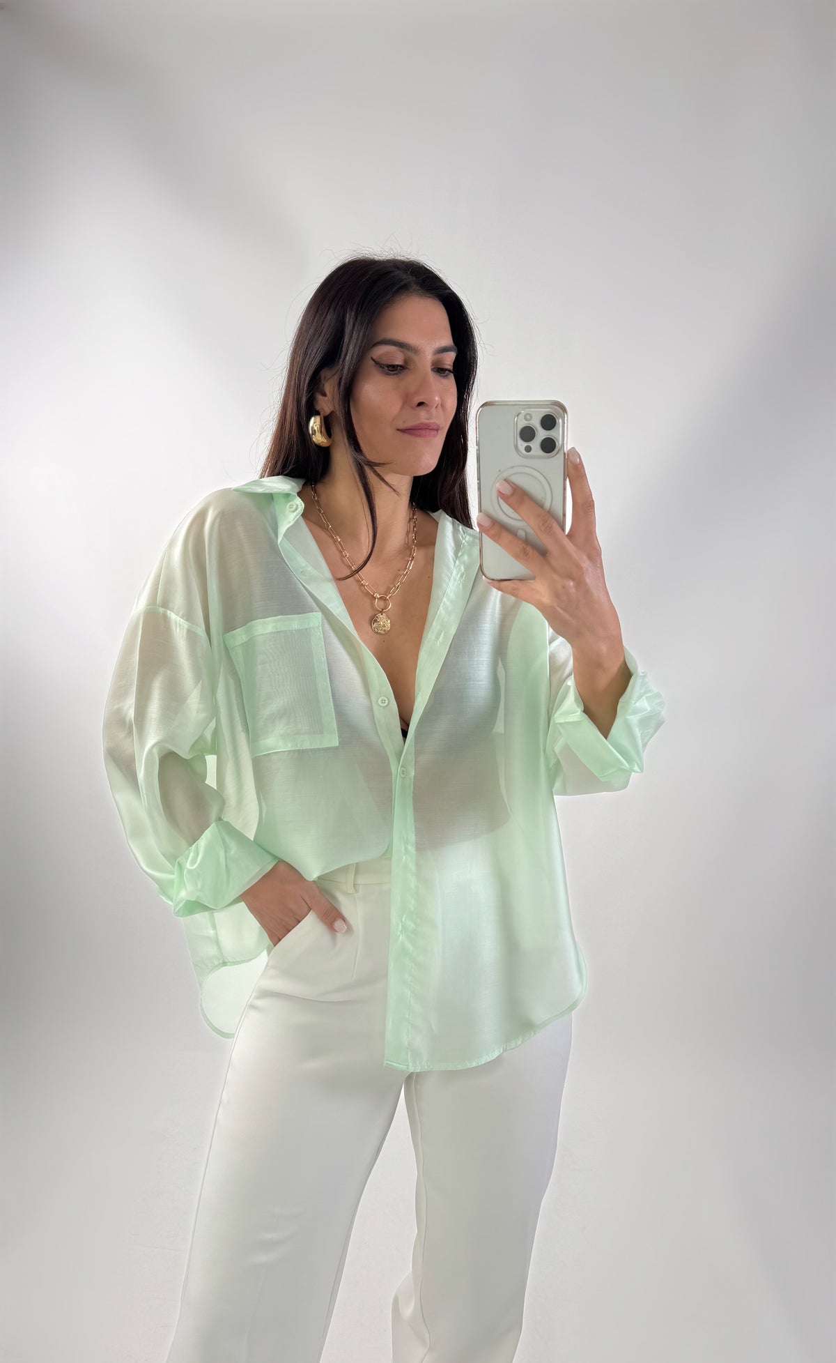 Organza-Ware-Effekt-Shirt