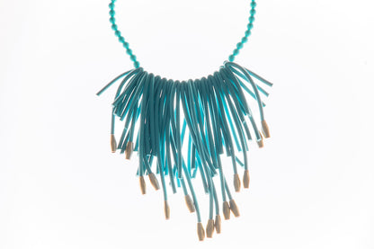 Colar Franjas Azul Turquesa