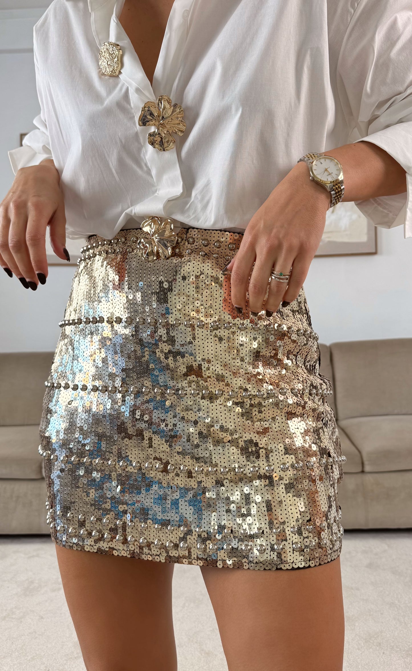 Gold Sequin Skirt