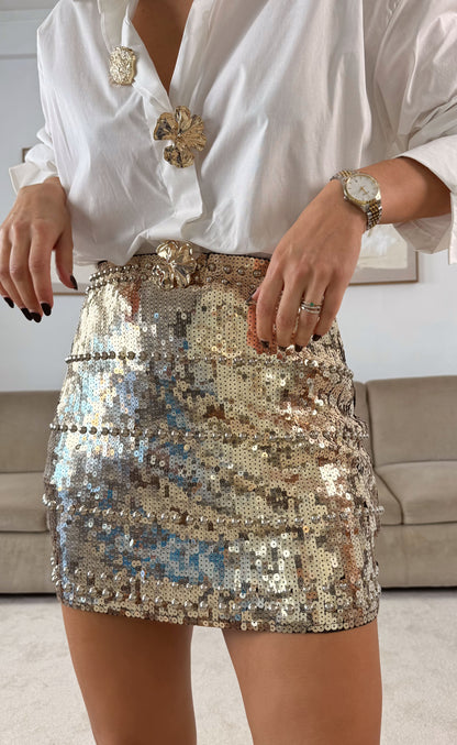 Gold Sequin Skirt