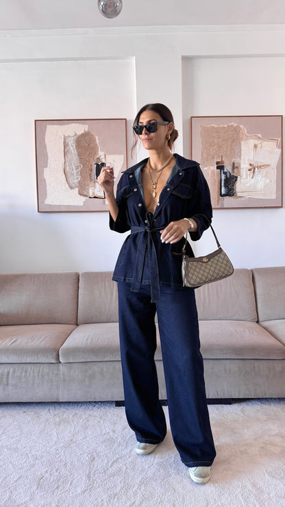 Dunkles Denim-Set