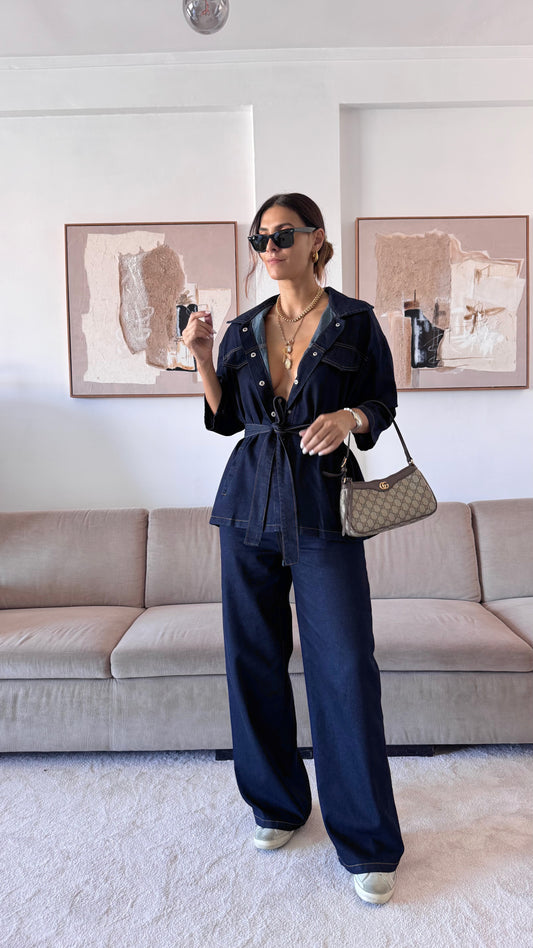 Dunkles Denim-Set
