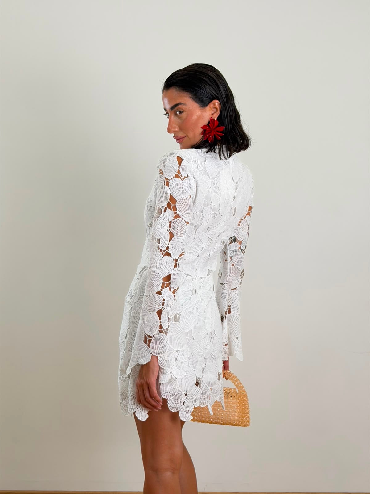 Vestido Crochê Branco