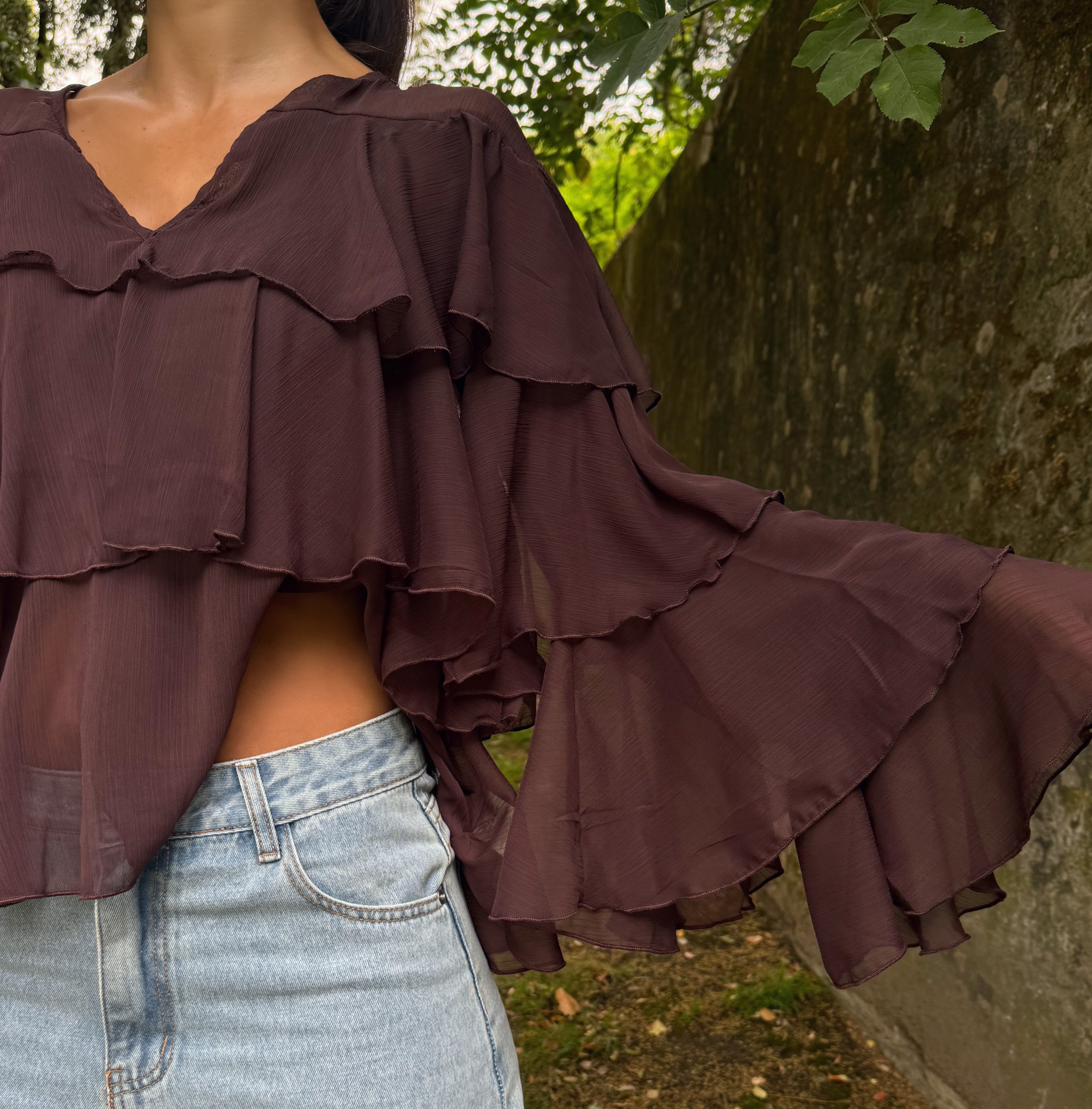Blusa Boho Castanha