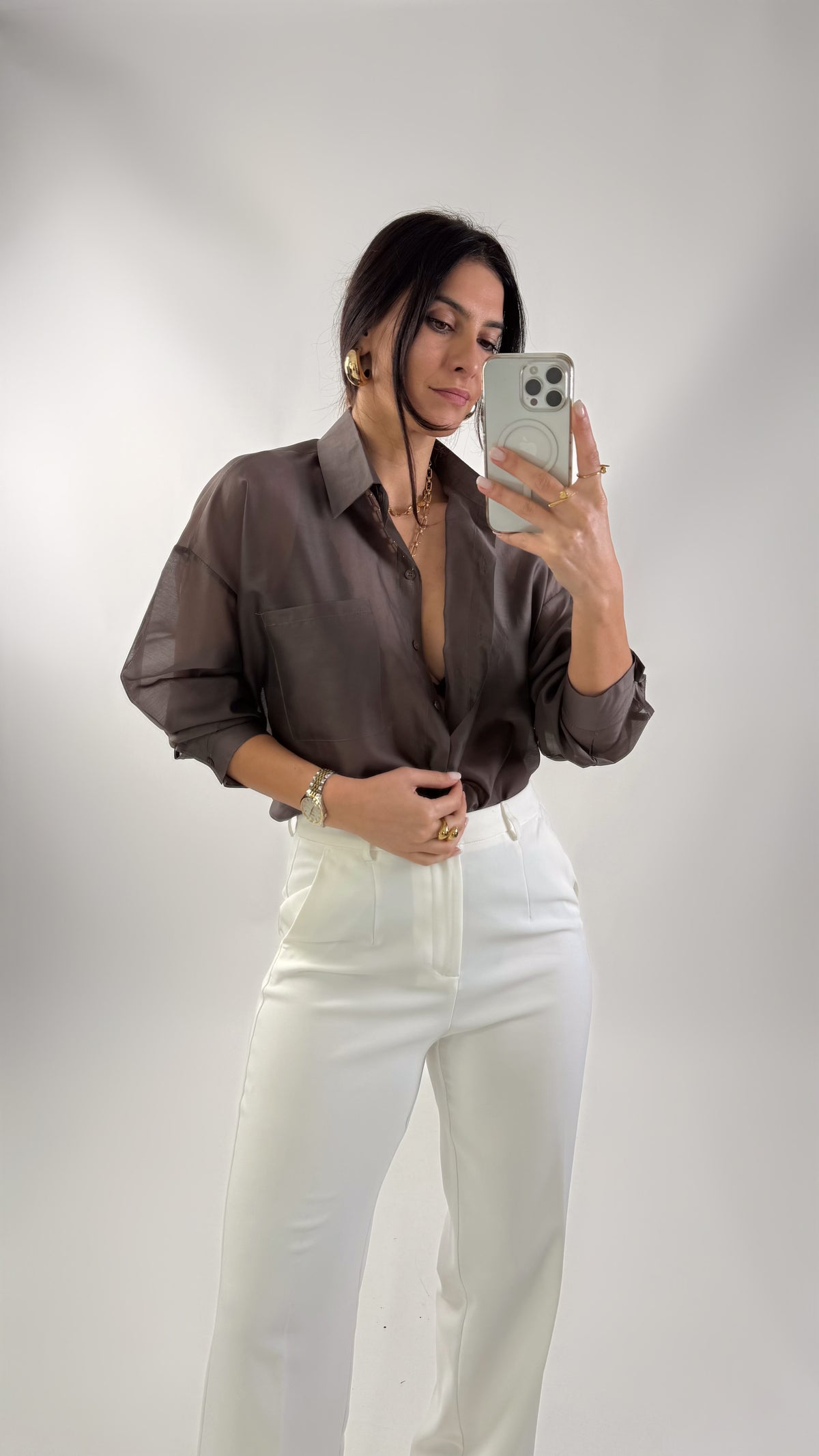 Organza-Ware-Effekt-Shirt