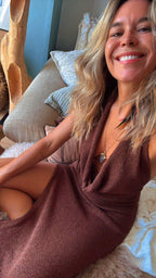Vestido Castanho Open Back